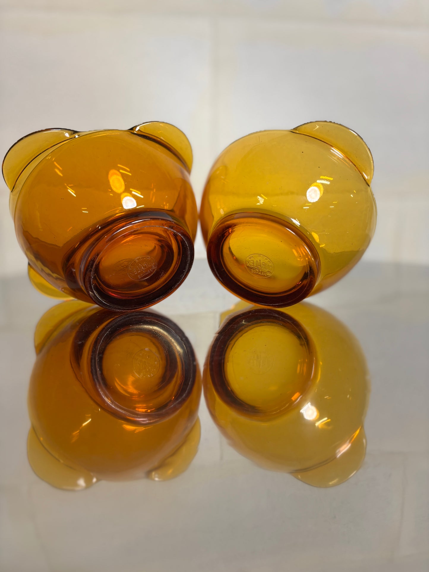 Lot de 3 Bols à Oreilles en Verre Vermeil 51cl – Duralex ⎜ Années 1970