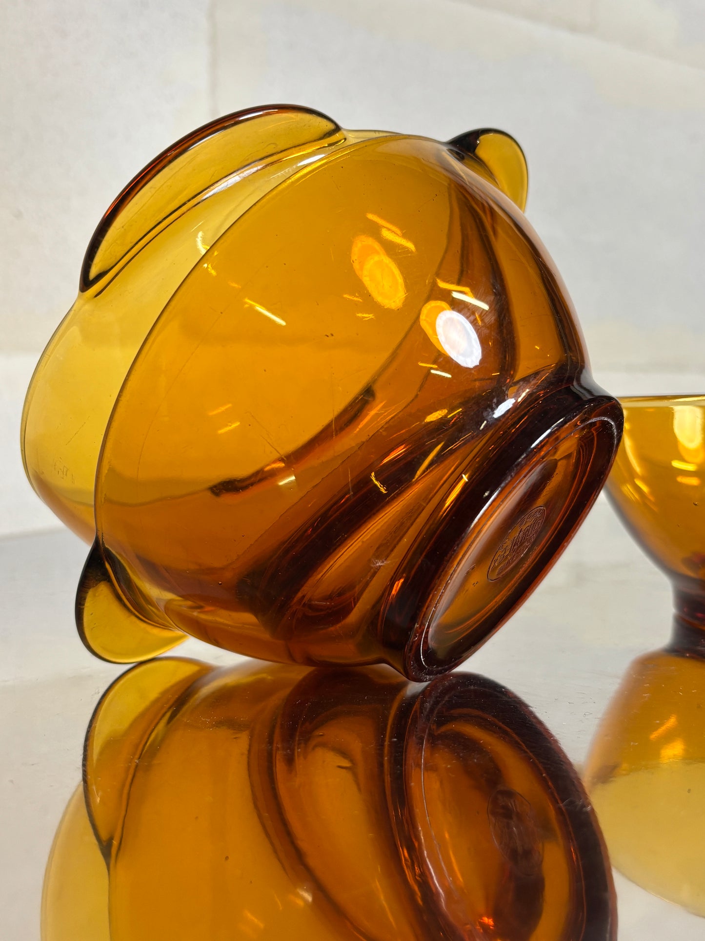 Lot de 3 Bols à Oreilles en Verre Vermeil 51cl – Duralex ⎜ Années 1970