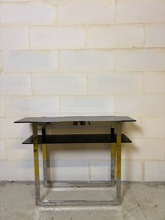 Console Vintage en Verre et Métal – Marque COMPAR ⎜ Fabriquée en Italie