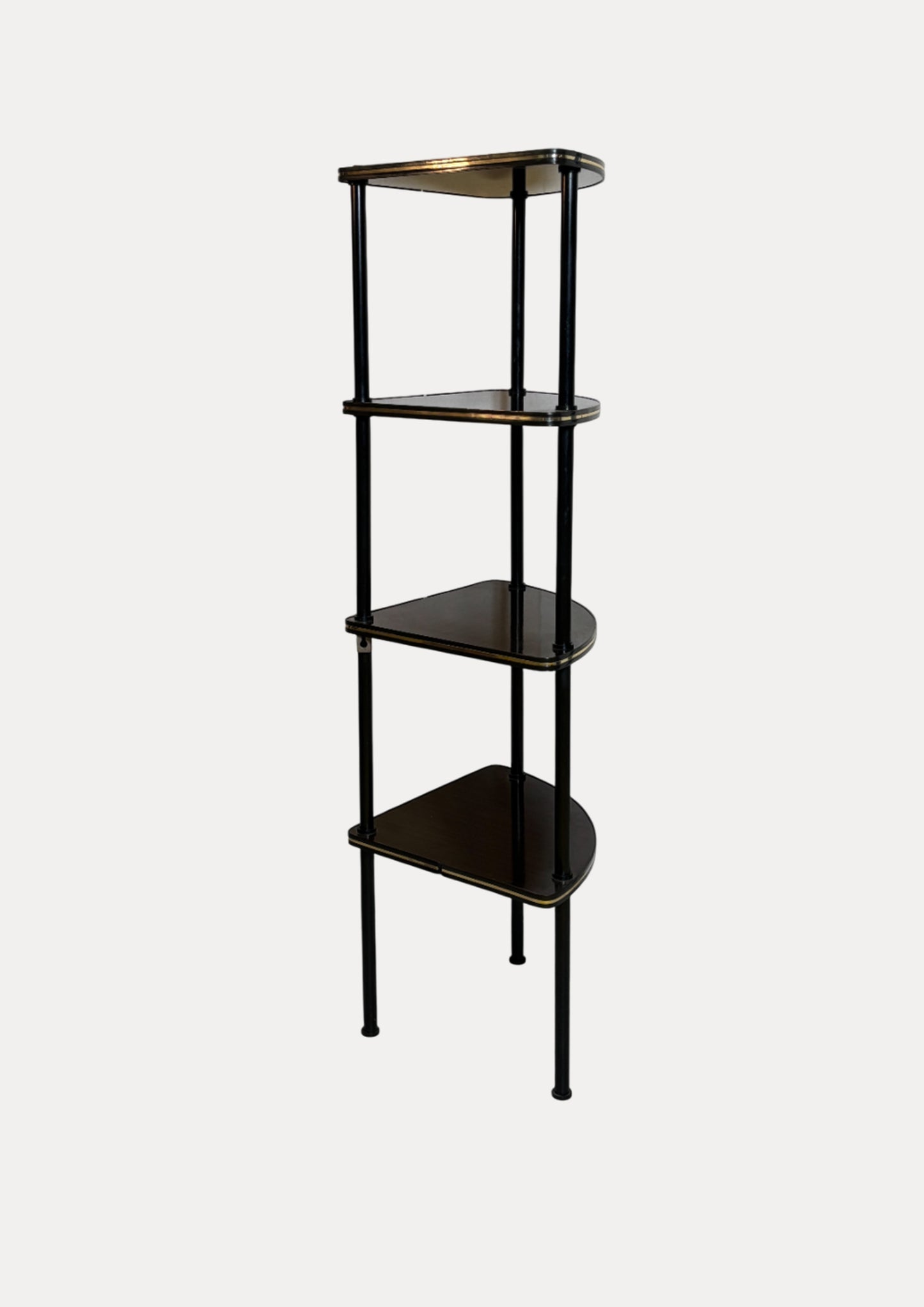 Étagère d’angle vintage en formica noir I Années 60/70