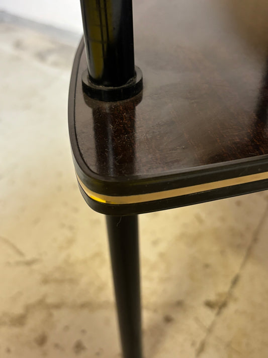 Étagère d’angle vintage en formica noir I Années 60/70