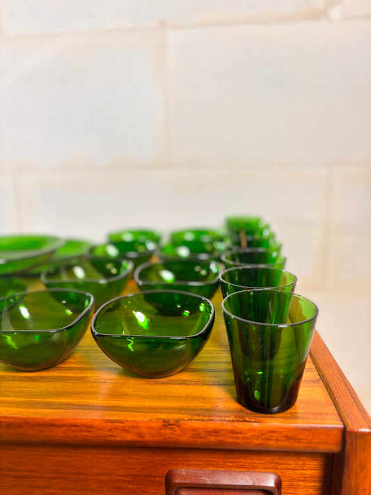 Lot de Vaisselle Vereco Vert ⎜ Années 1970