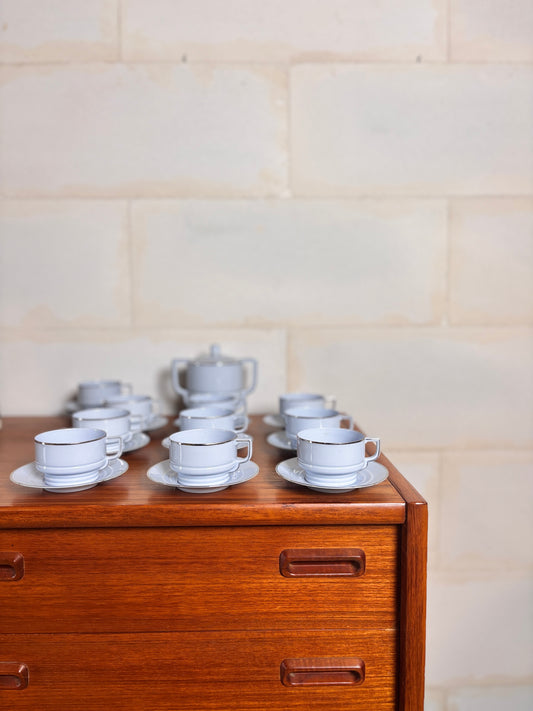 Service à café Art Déco en porcelaine tchécoslovaque