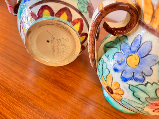 Lot de 2 vases en céramique 816 – signés Cerart Monaco⎥années 1960