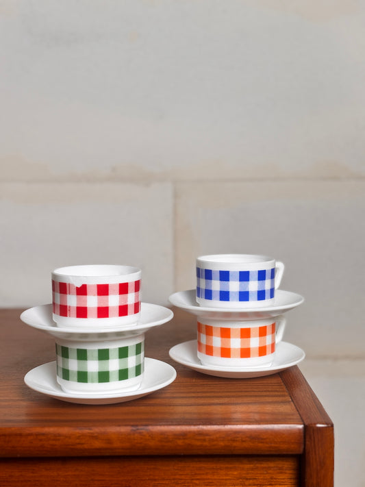 Service à café Arcopal "Vichy" I Années 80