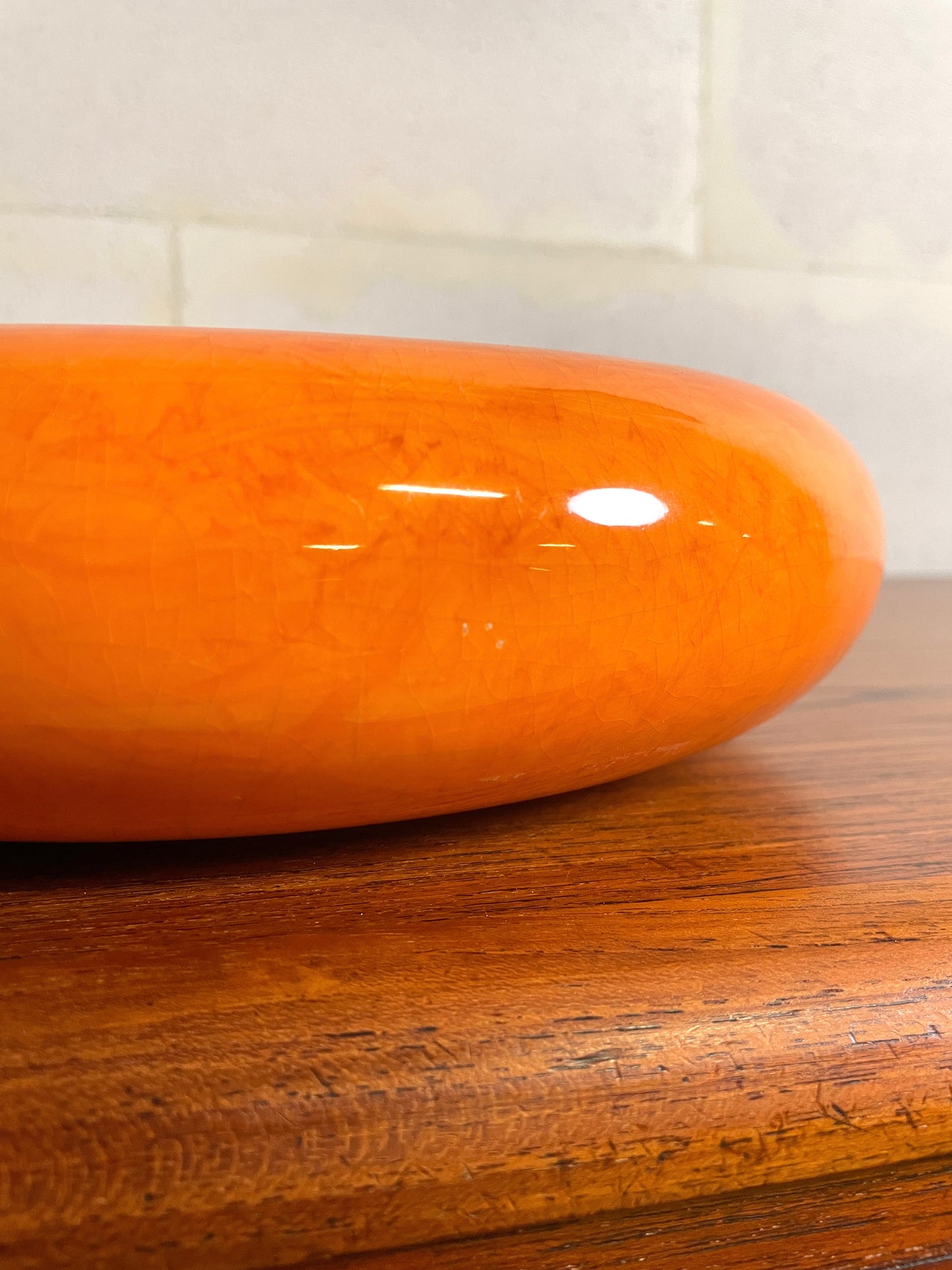 Vide-Poche / Cendrier Émaillé Orange SUMO G.M. ⎜ années 60
