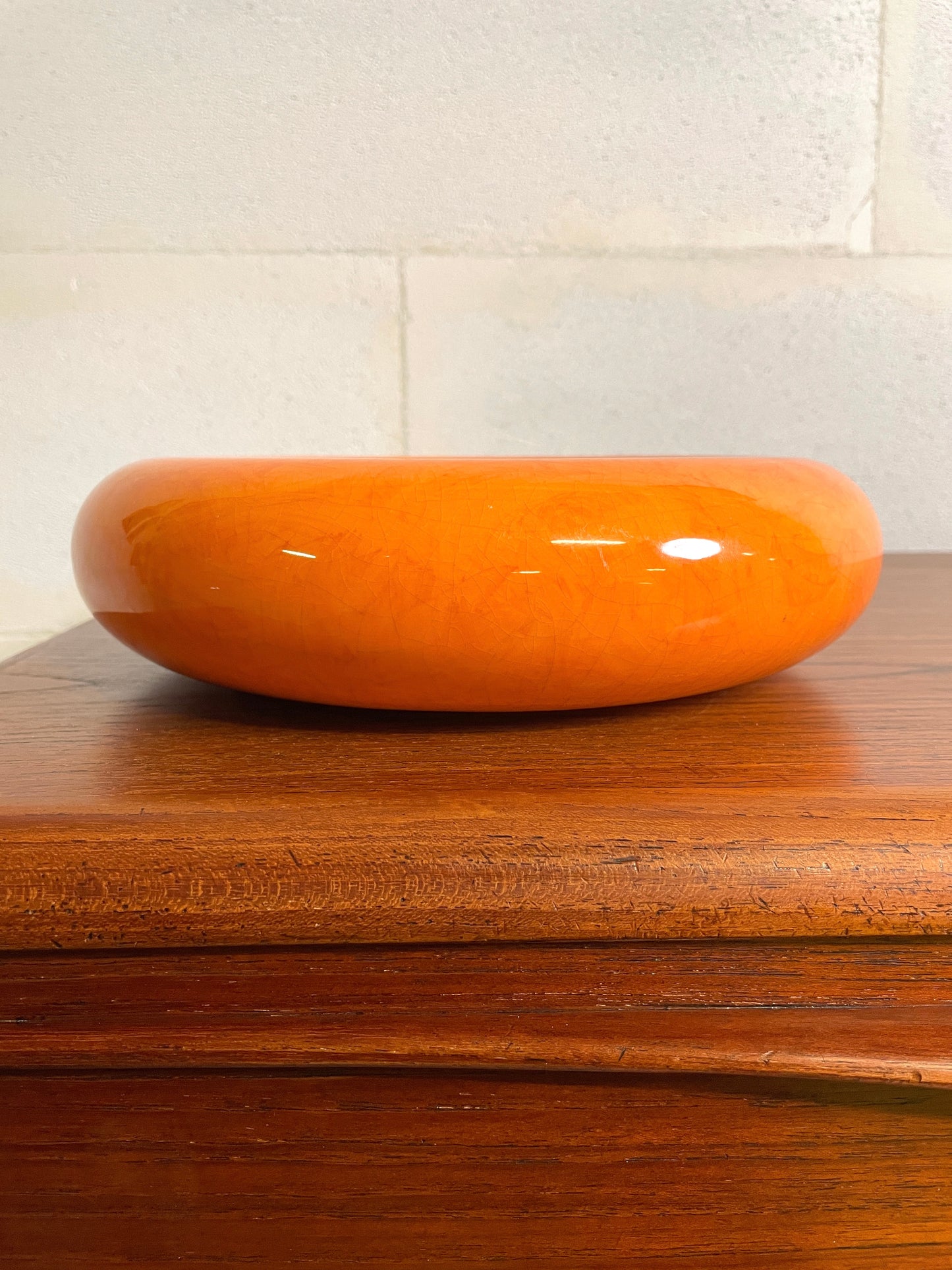 Vide-Poche / Cendrier Émaillé Orange SUMO G.M. ⎜ années 60