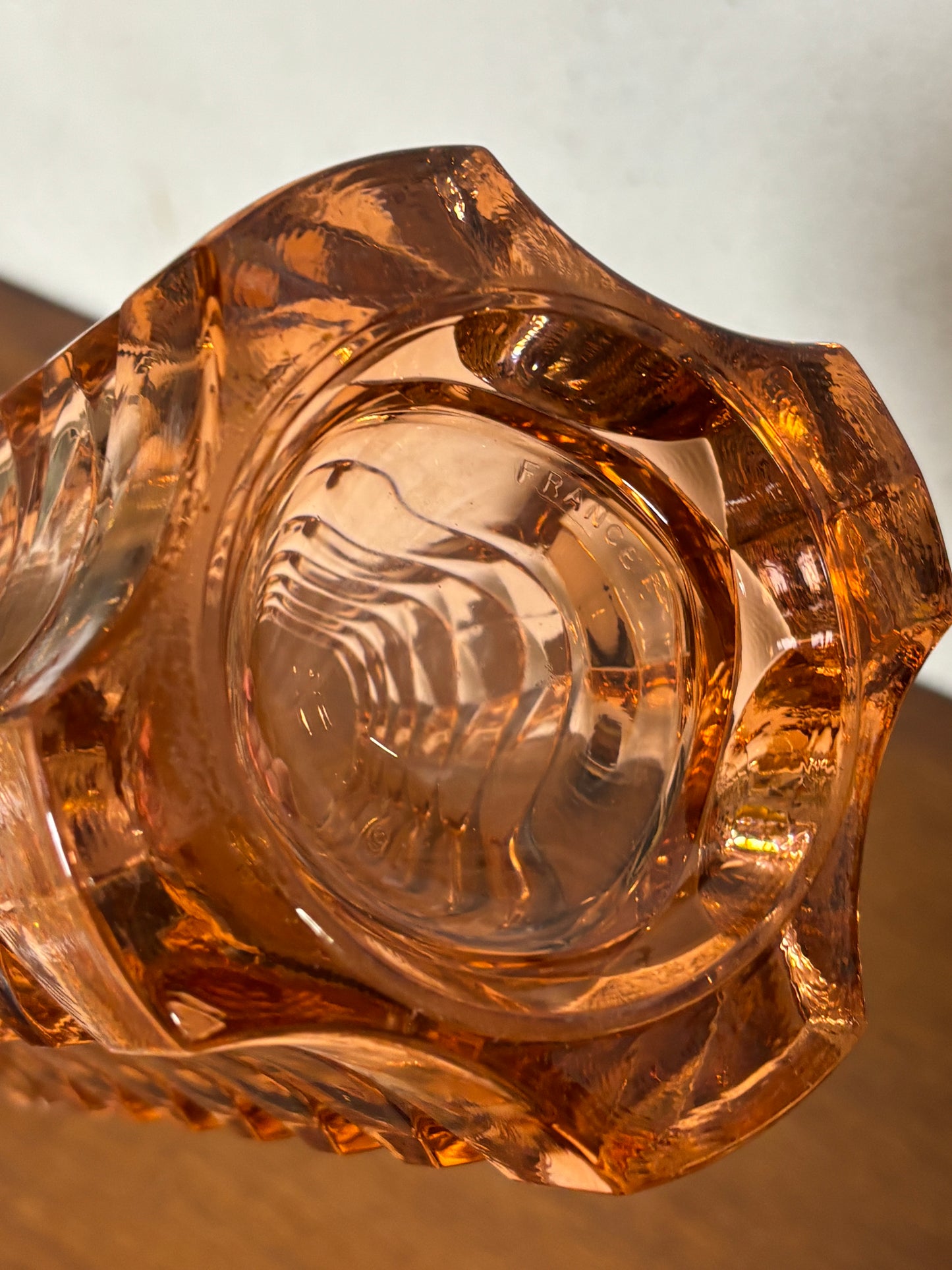 Seltene Vase, rosa, 4-seitig, von JG Durand für LUMINARC ⎜ 1970er Jahre