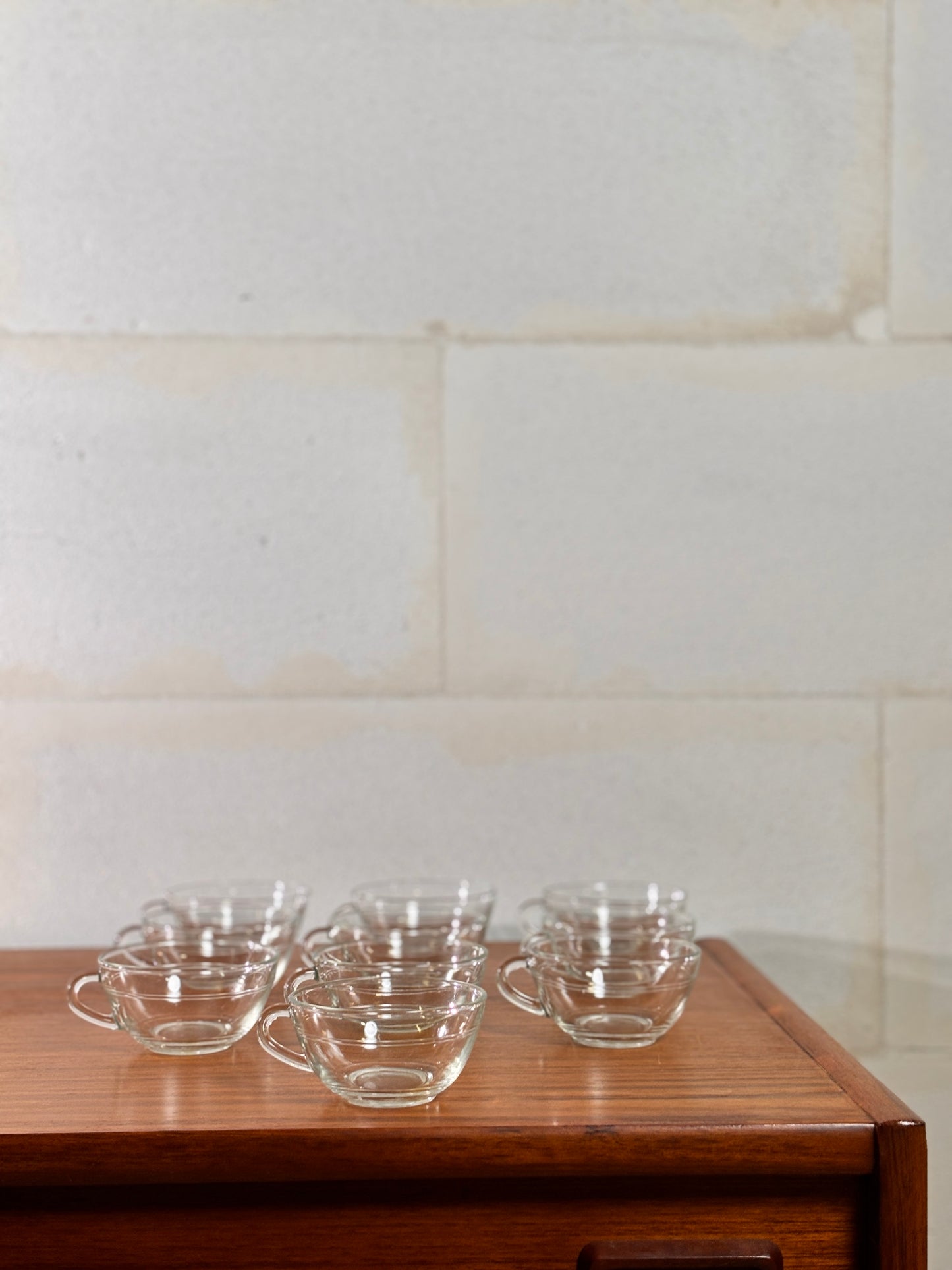 Lot de 10 Tasses à Café Duralex Transparent ⎜ Années 1970