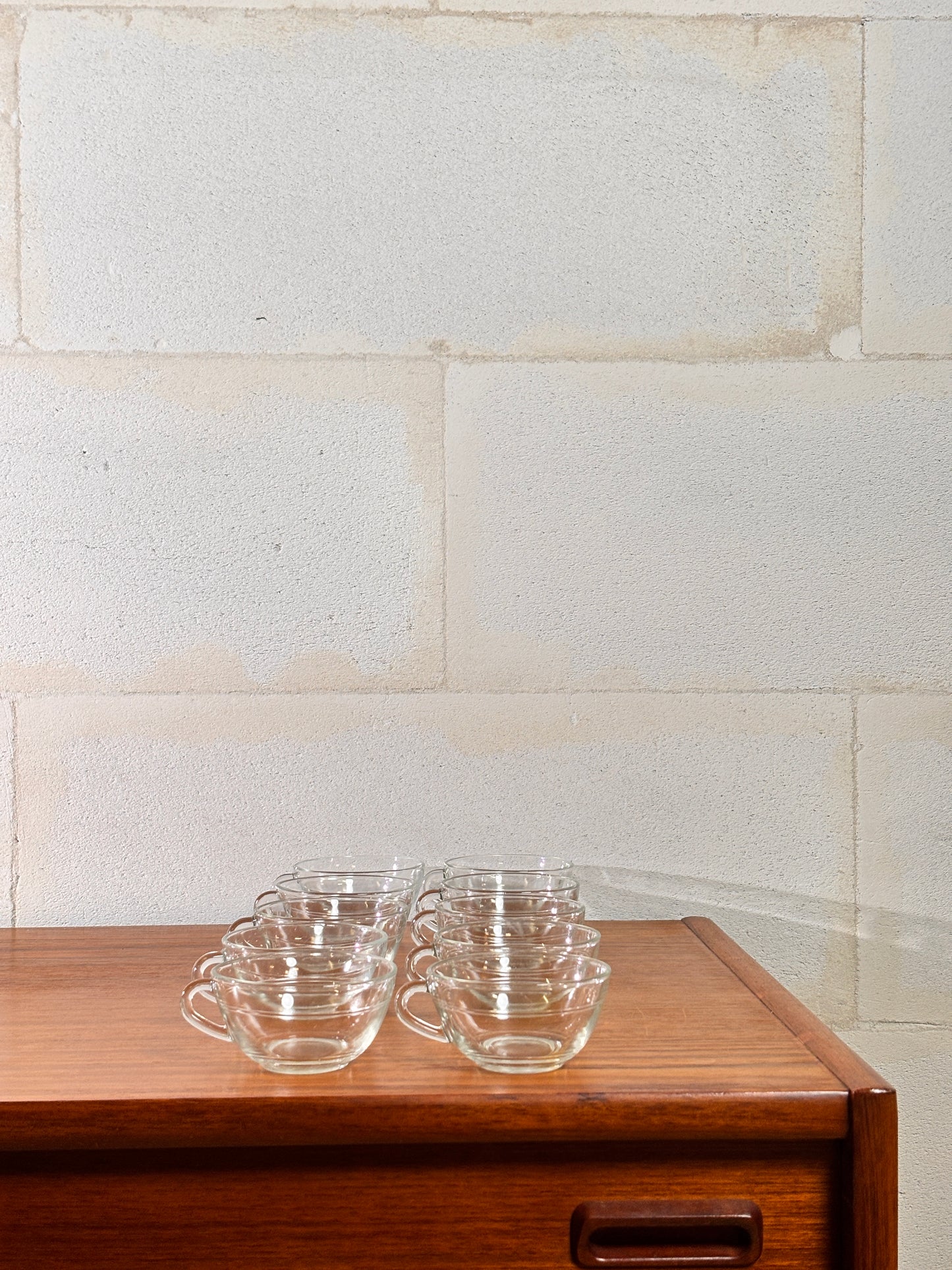 Lot de 10 Tasses à Café Duralex Transparent ⎜ Années 1970