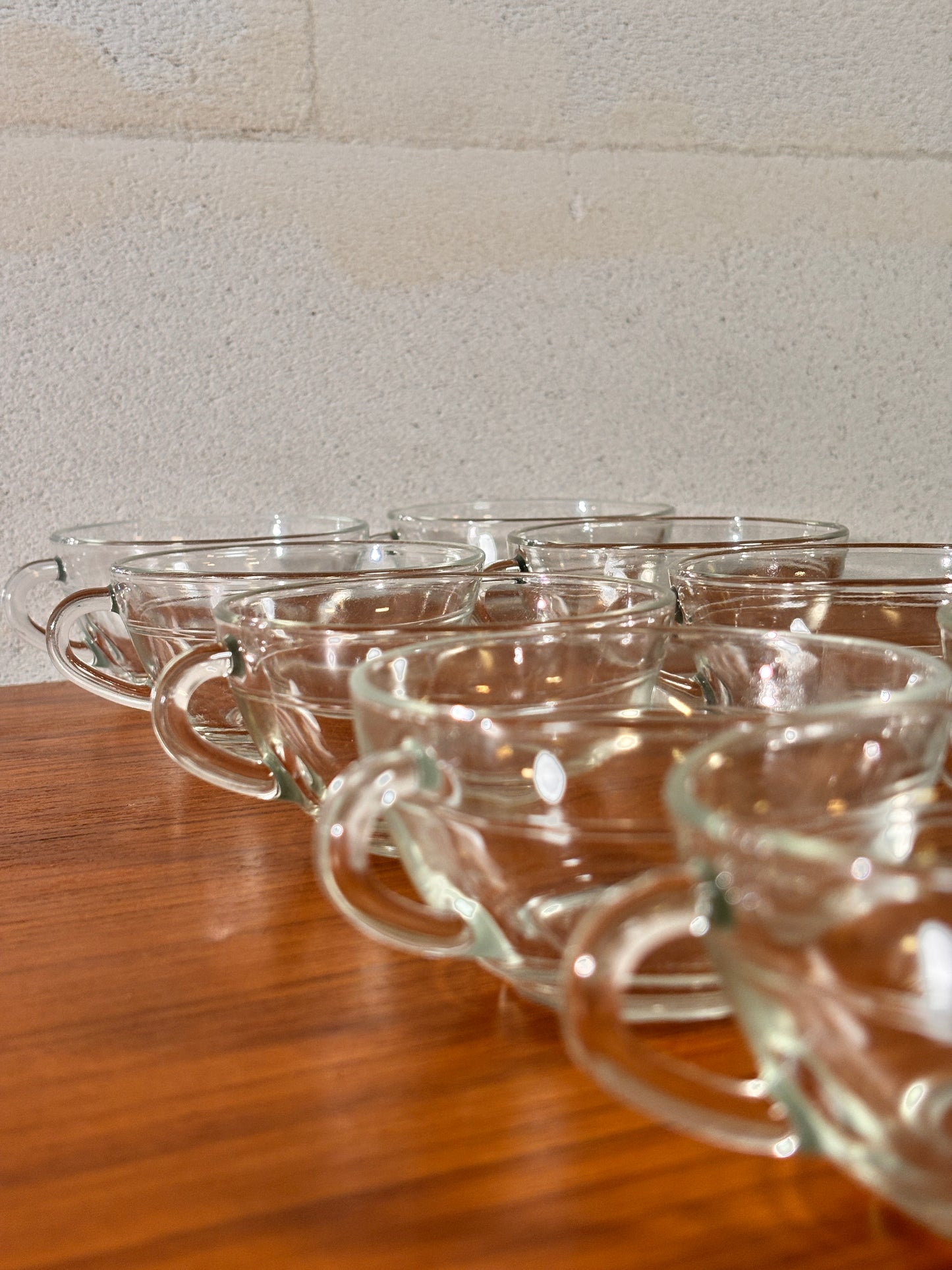 Lot de 10 Tasses à Café Duralex Transparent ⎜ Années 1970
