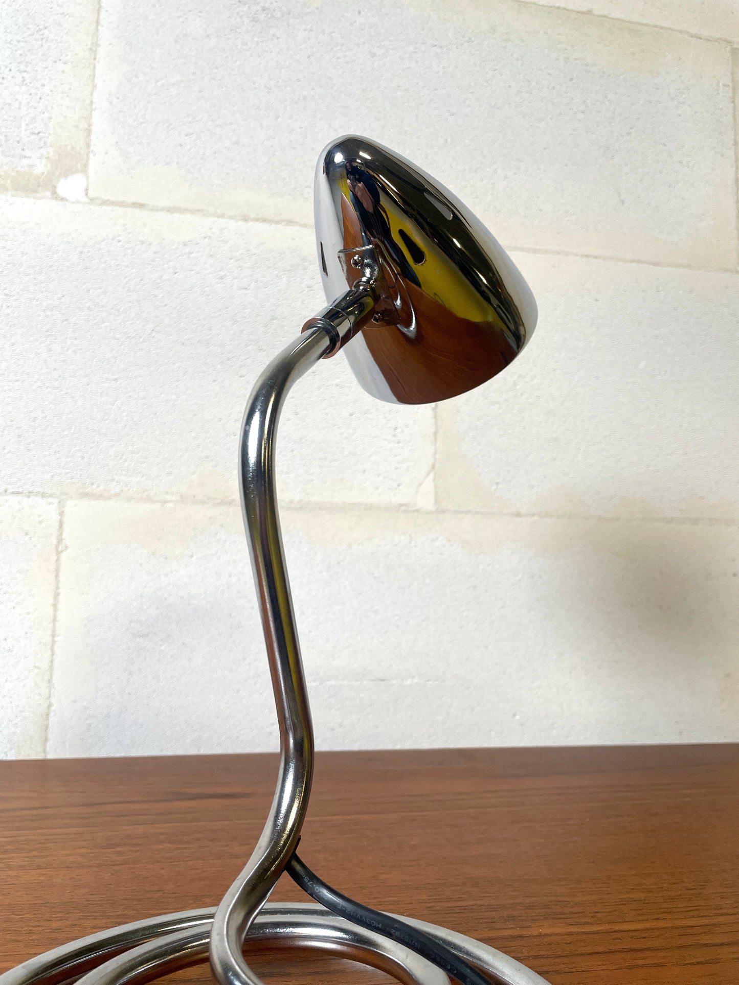 Spiral Space-Age Chrome Desk Lamp ⎜ 1980s