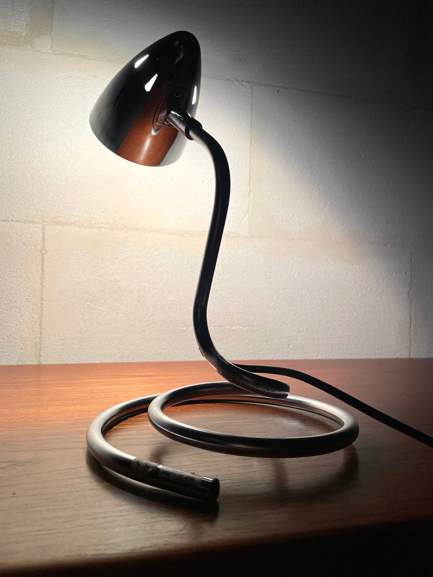 Spiral Space-Age Chrome Desk Lamp ⎜ 1980s