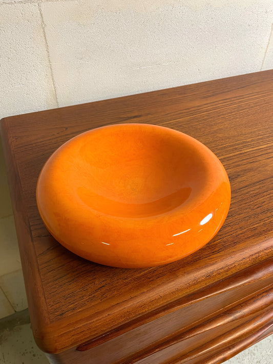 Vide-Poche / Cendrier Émaillé Orange SUMO G.M. ⎜ années 60