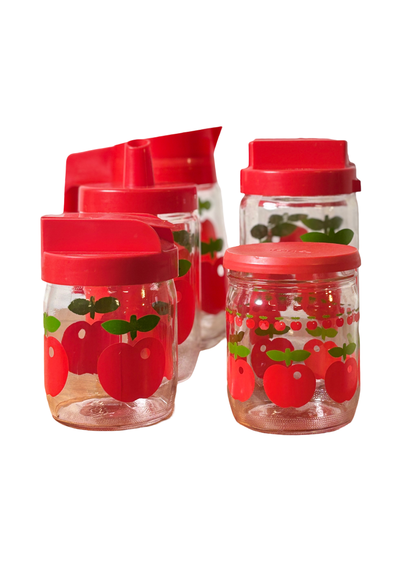 Lot motif pommes rouges Henkel I Années 70