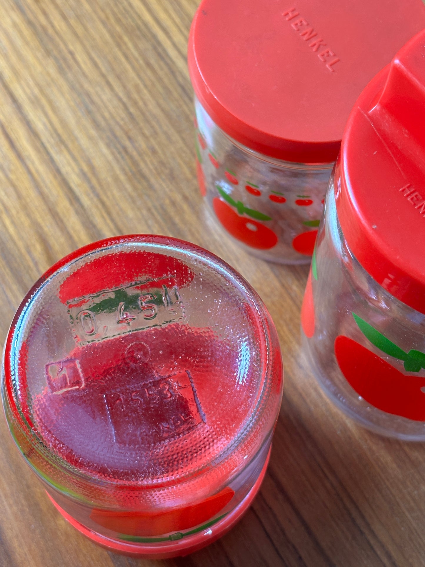 Lot motif pommes rouges Henkel I Années 70