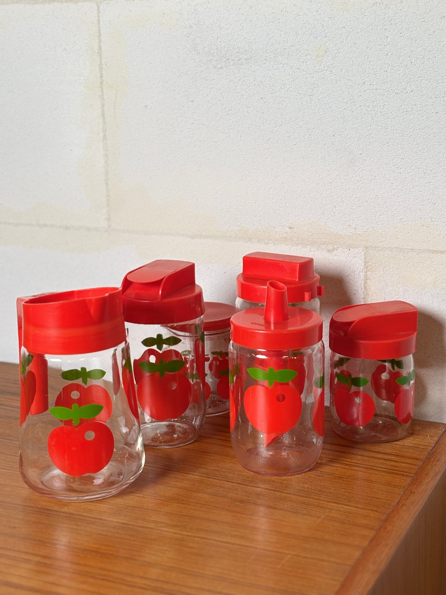 Lot motif pommes rouges Henkel I Années 70