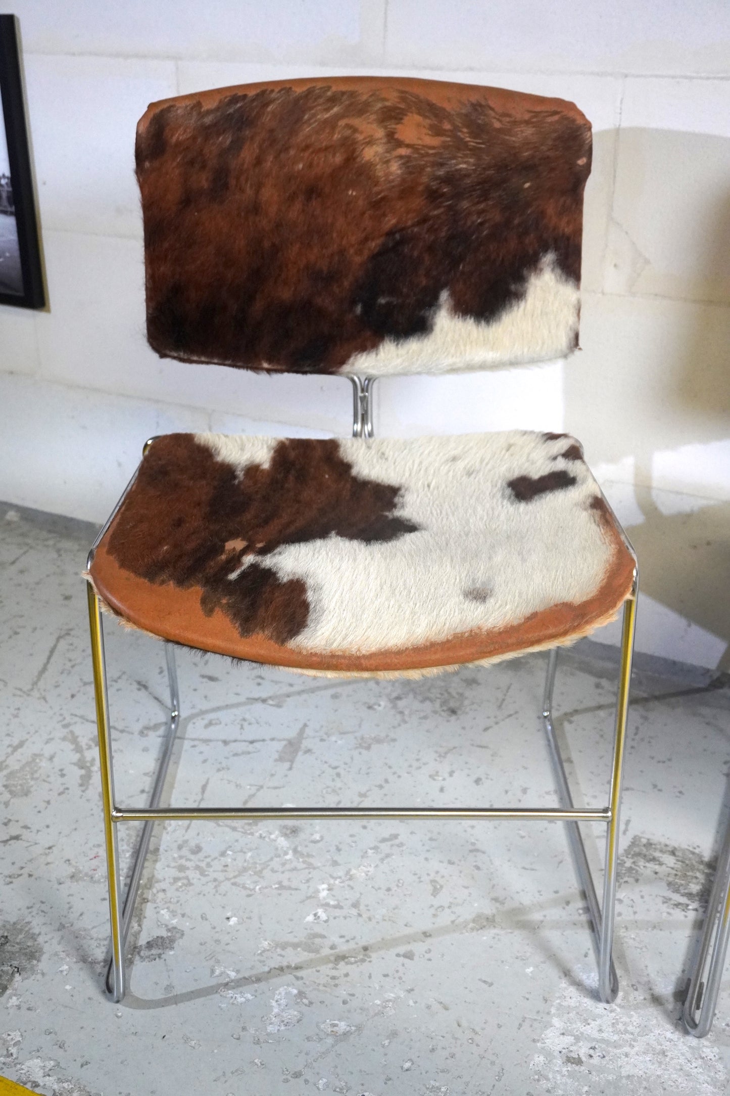 Lot de 3 Chaises Max Stacker pour Steelcase STRAFOR peau de vache ⎜ années 1980