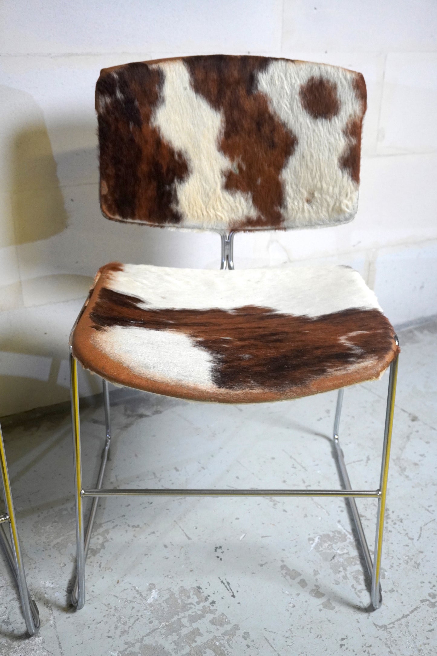 Lot de 3 Chaises Max Stacker pour Steelcase STRAFOR peau de vache ⎜ années 1980