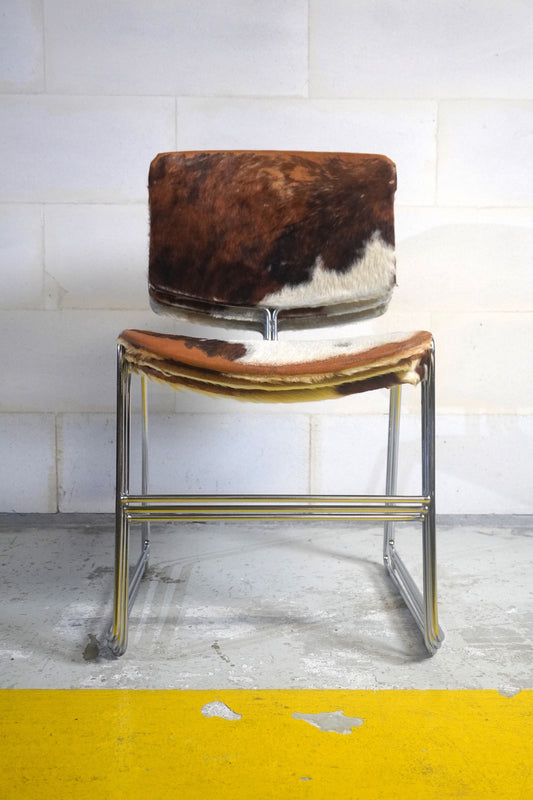 Lot de 3 Chaises Max Stacker pour Steelcase STRAFOR peau de vache ⎜ années 1980