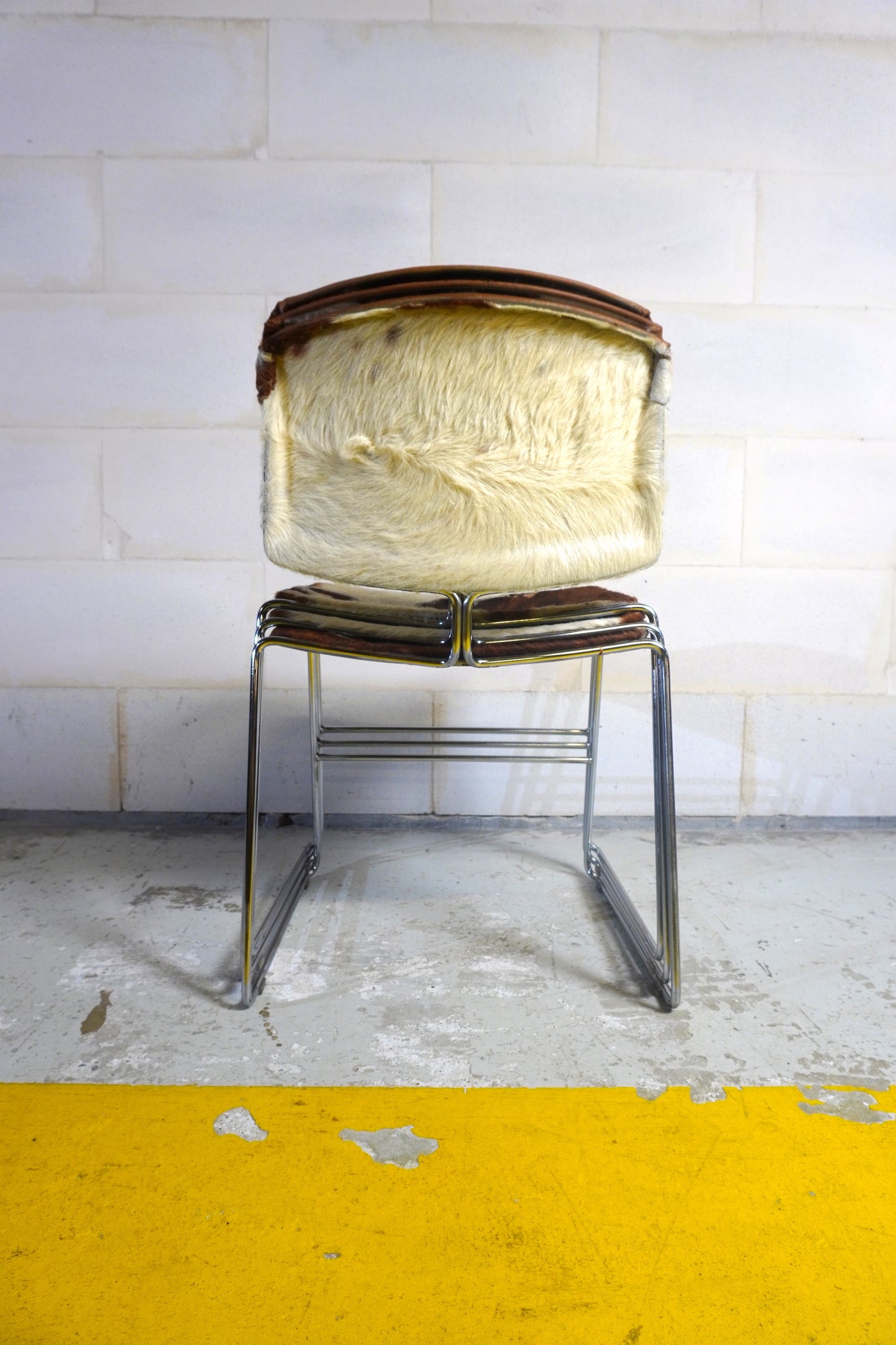 Lot de 3 Chaises Max Stacker pour Steelcase STRAFOR peau de vache ⎜ années 1980