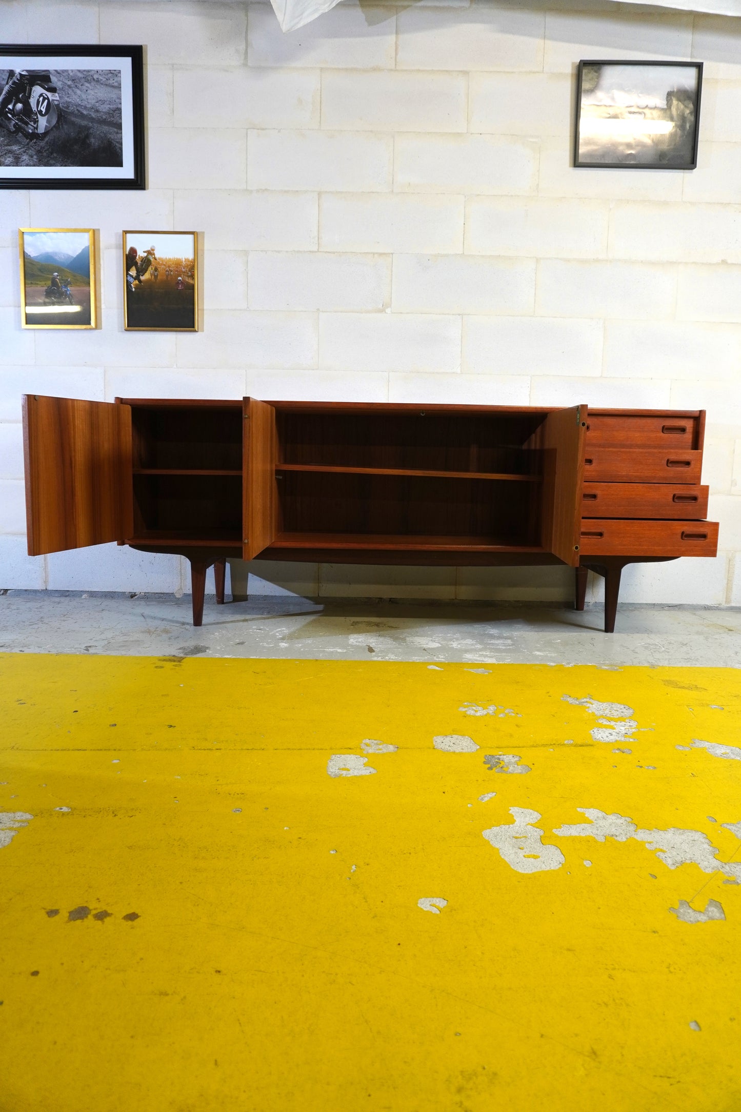 Grande enfilade vintage scandinave en teck ⎥ années 1960