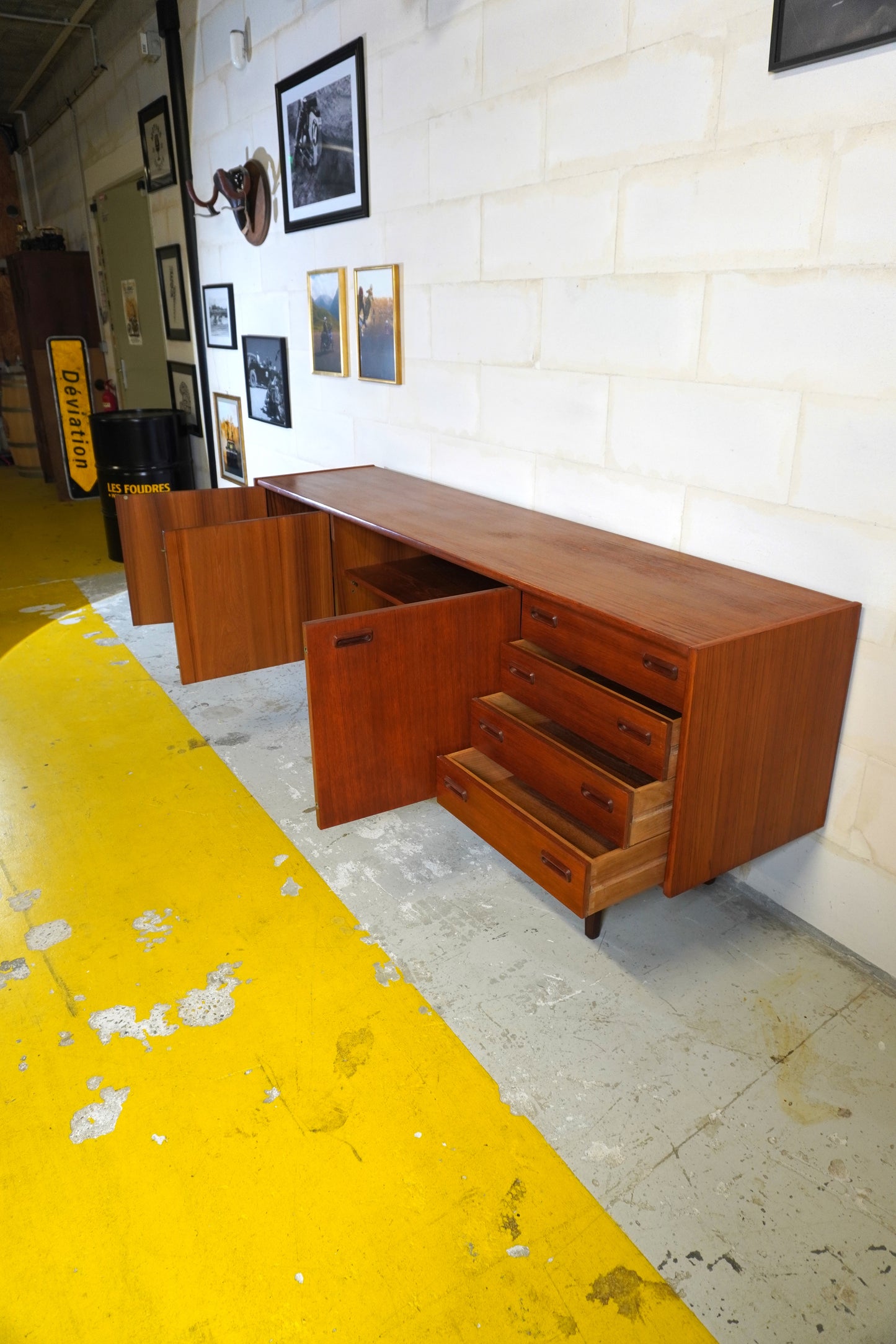 Grande enfilade vintage scandinave en teck ⎥ années 1960