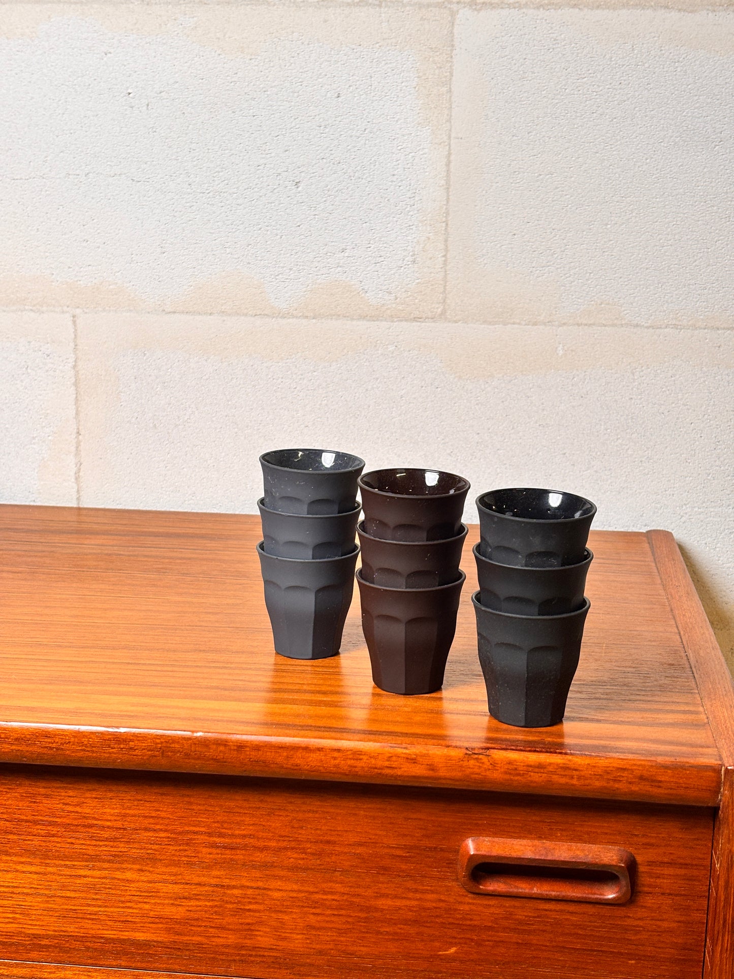 Lot 9 tasses expresso Duralex soft touch Picardie - 3 nuances