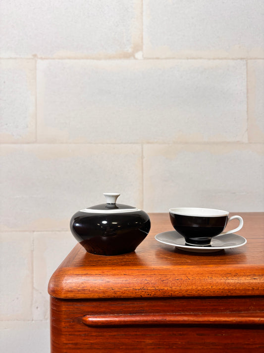 Ensemble Tasses et Sucrier en porcelaine Zeh Scherzer Bavaria ⎥ Années 1960