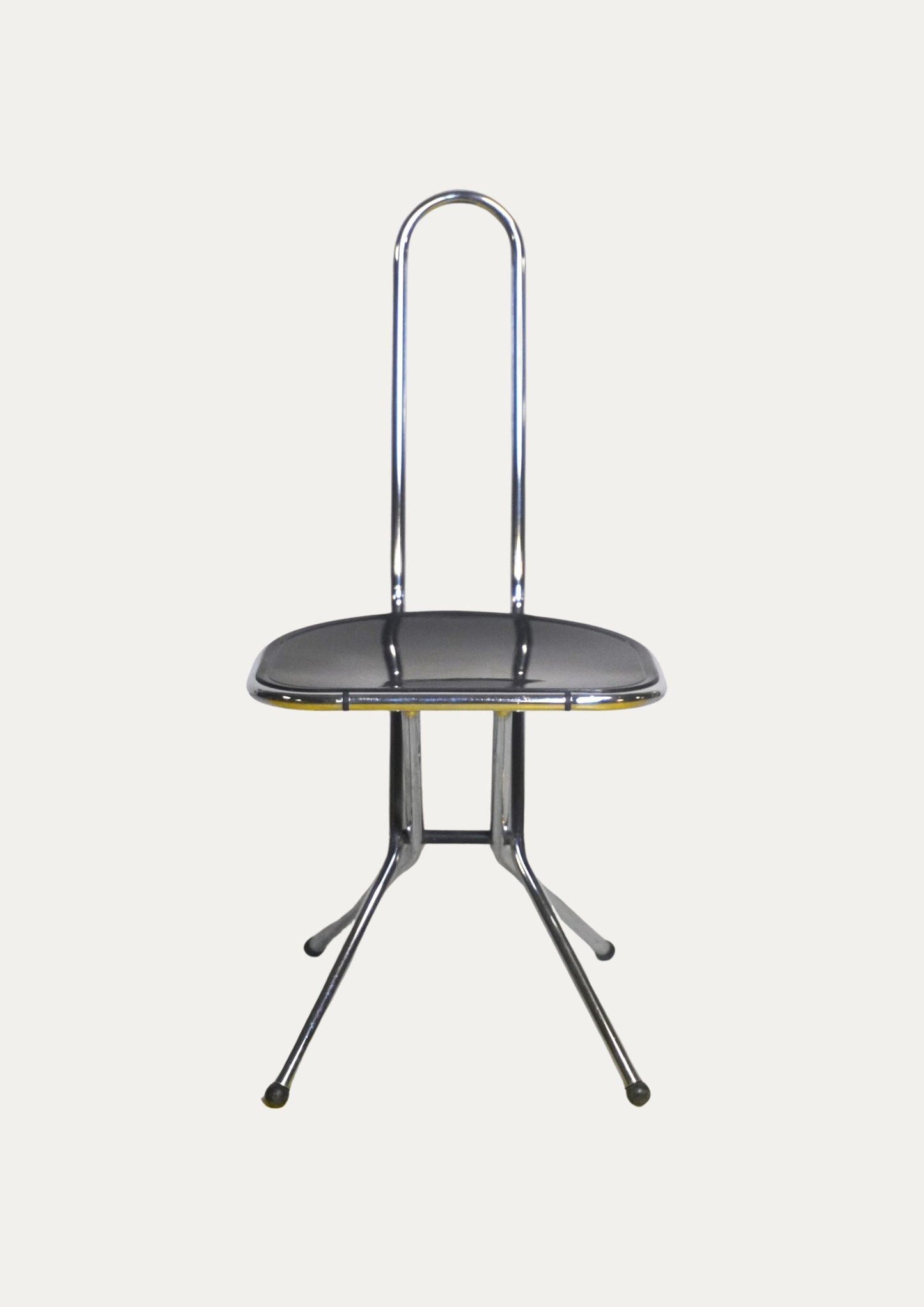 Set de 3 chaises pliantes de Niels Gammelgaard Noires et chrome ⎜ années 1980
