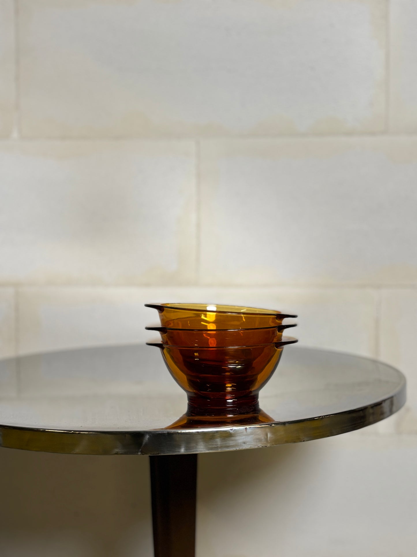 Lot de 3 Bols à Oreilles en Verre Vermeil 51cl – Duralex ⎜ Années 1970