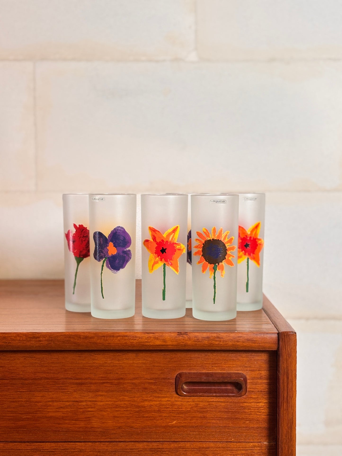Lot 6 verres Tumbler Laguna I Années 70
