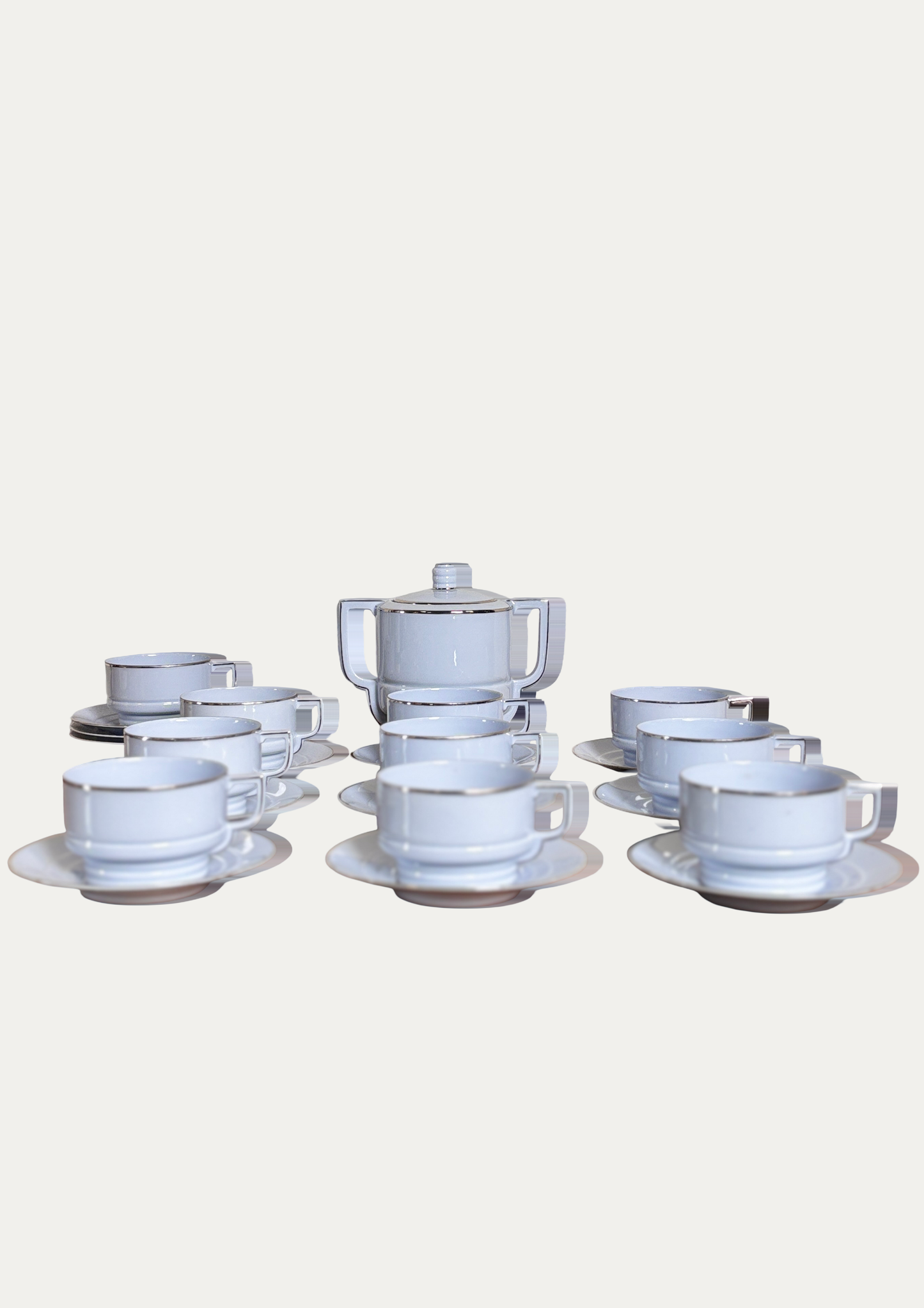 Service à café Art Déco en porcelaine tchécoslovaque