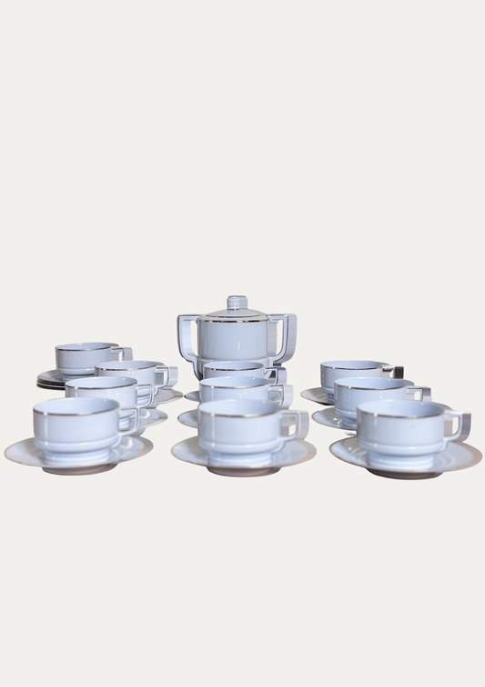 Service à café Art Déco en porcelaine tchécoslovaque