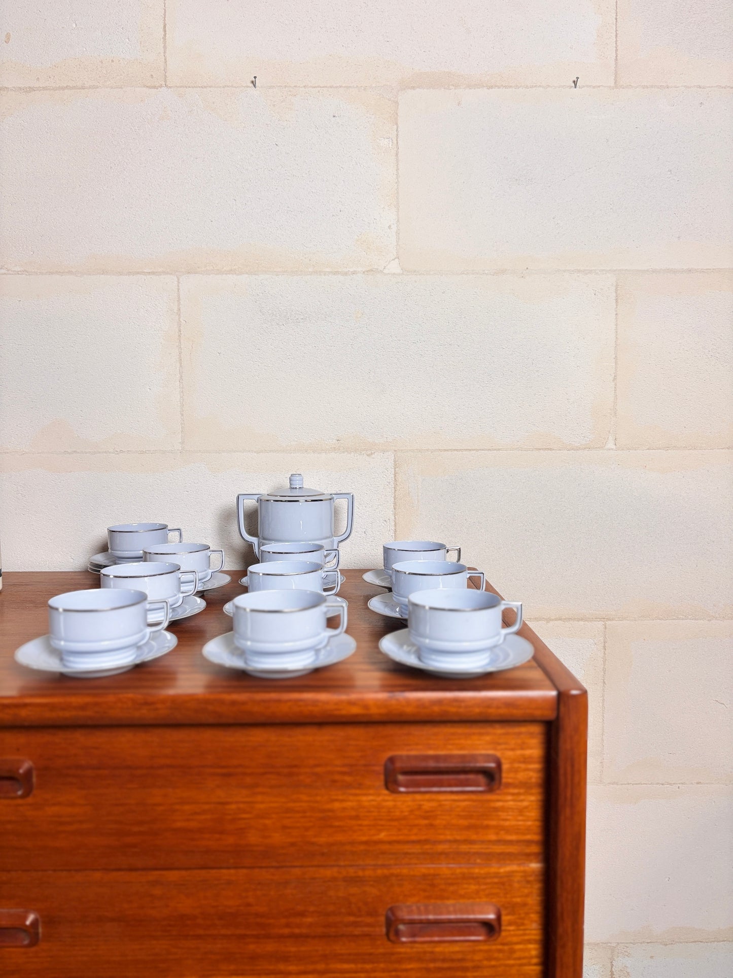 Service à café Art Déco en porcelaine tchécoslovaque