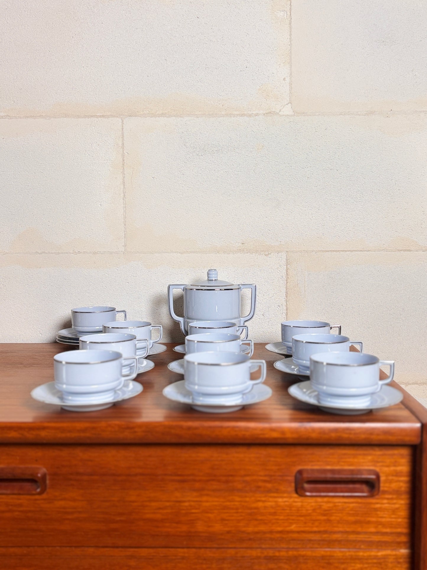 Service à café Art Déco en porcelaine tchécoslovaque