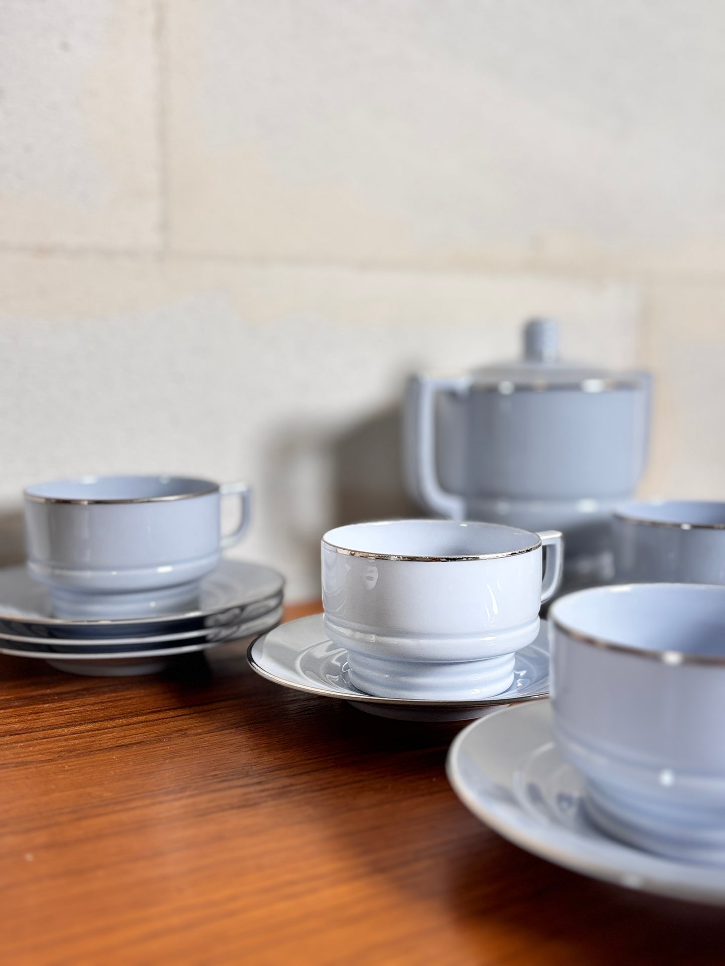Service à café Art Déco en porcelaine tchécoslovaque