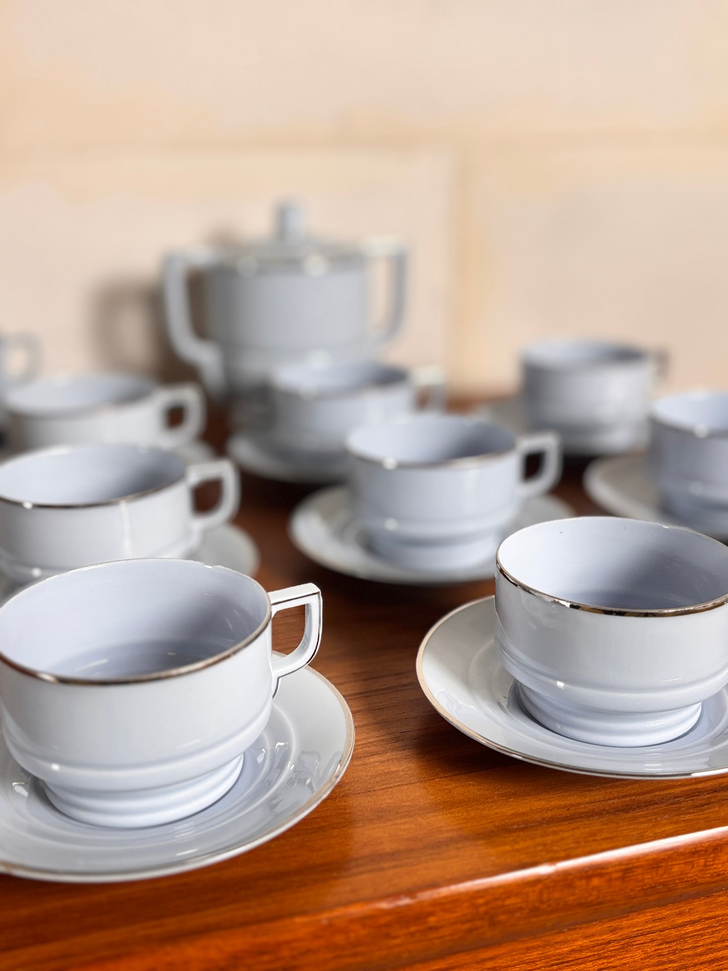 Service à café Art Déco en porcelaine tchécoslovaque