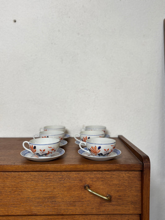 Lot 6 tasses et sous tasses porcelaine chinoise