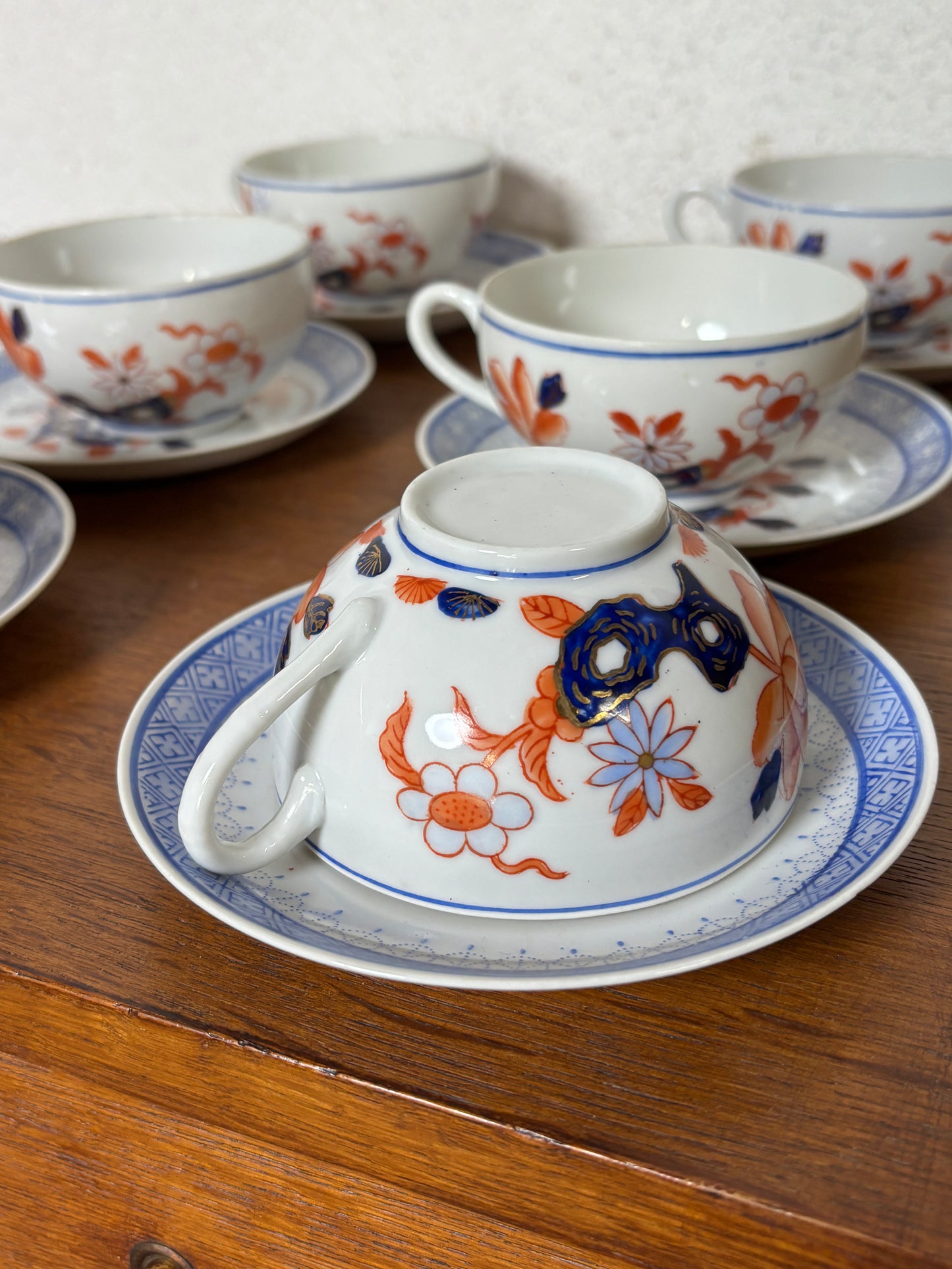Lot 6 tasses et sous tasses porcelaine chinoise