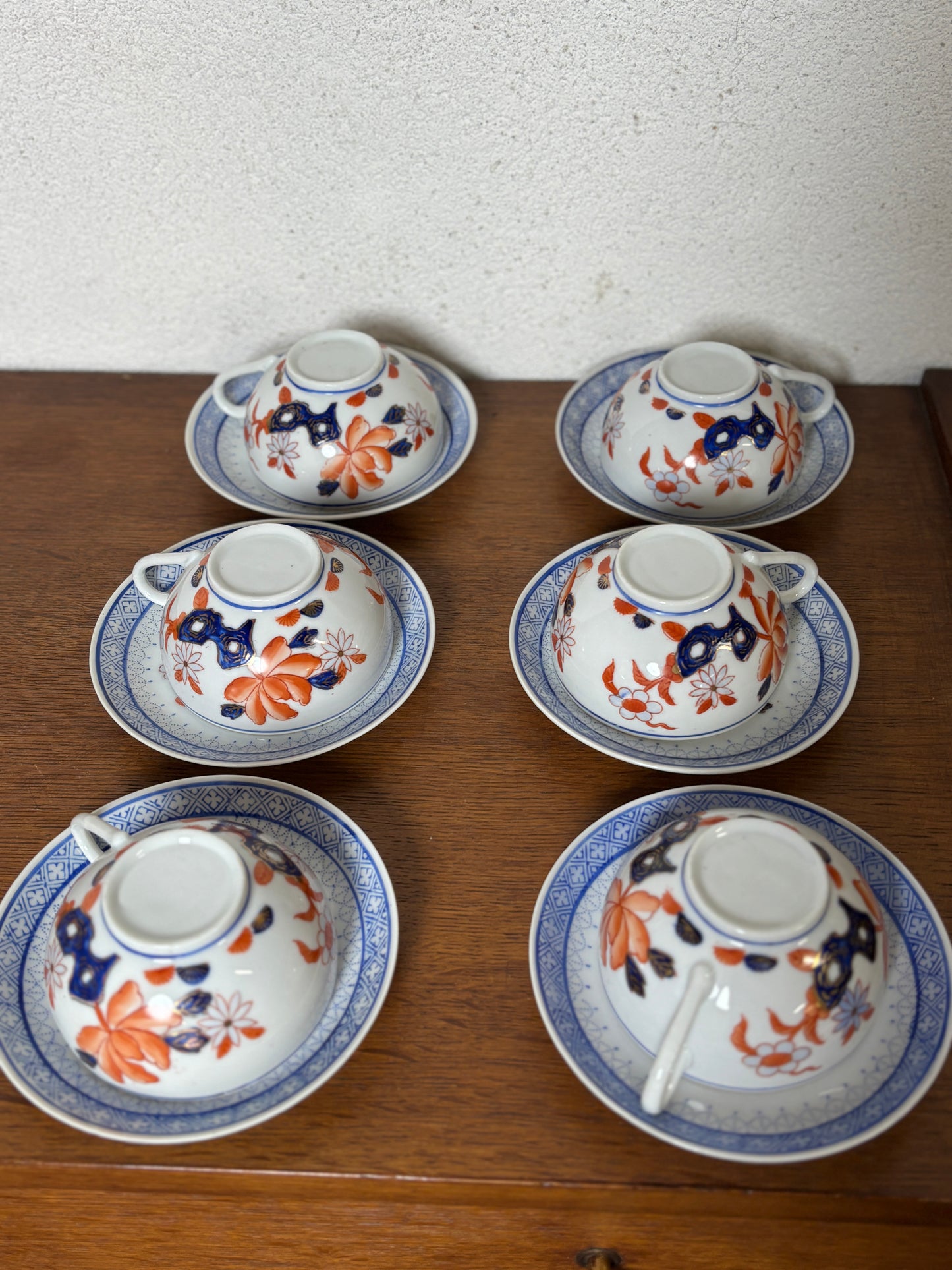 Lot 6 tasses et sous tasses porcelaine chinoise