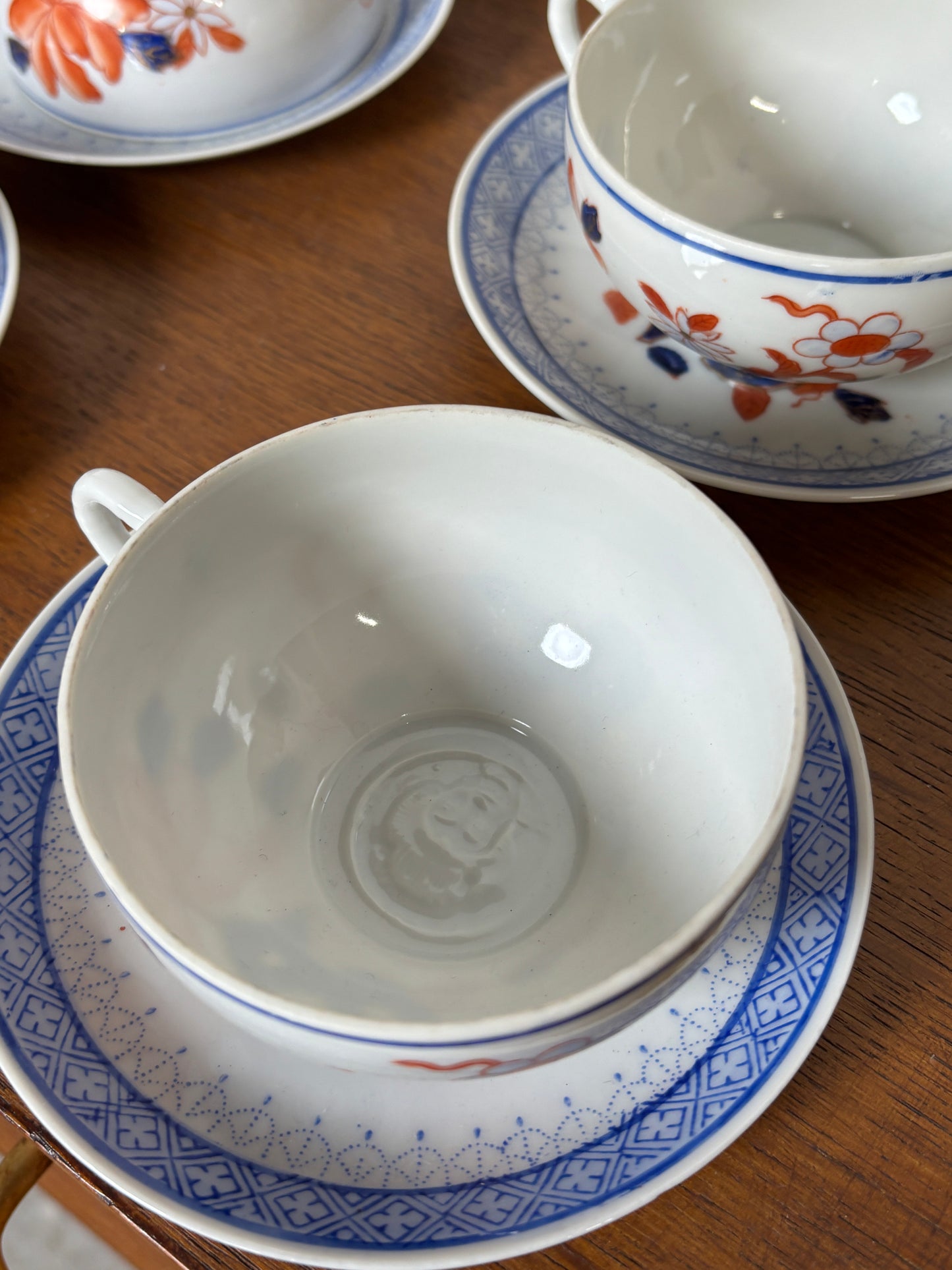 Lot 6 tasses et sous tasses porcelaine chinoise