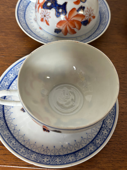 Lot 6 tasses et sous tasses porcelaine chinoise