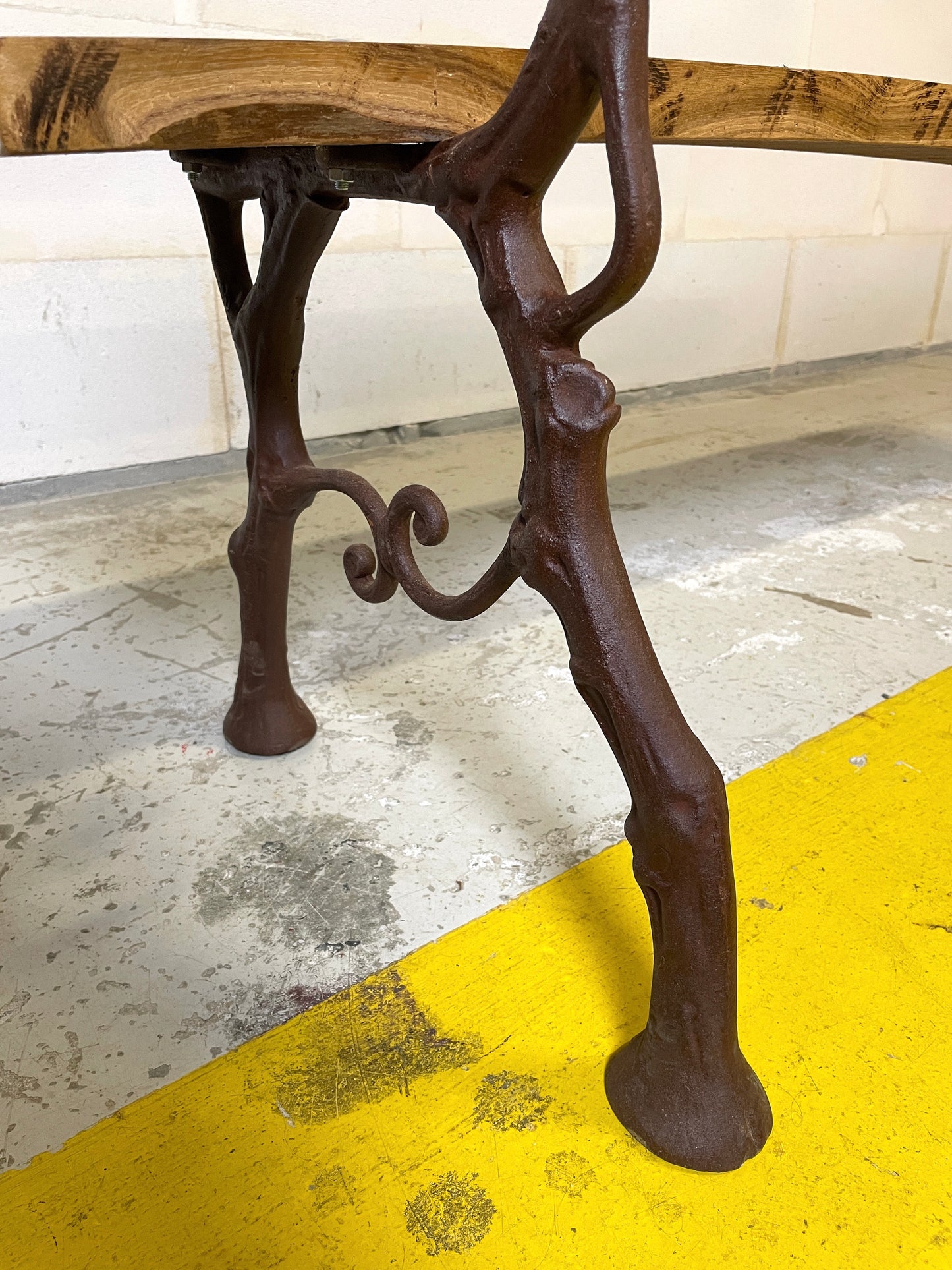 Rare Bench Signed Corneau Frères in Charleville Fully Restored to Original Condition with Rot-Proof Acacia Top ⎜ 1870s