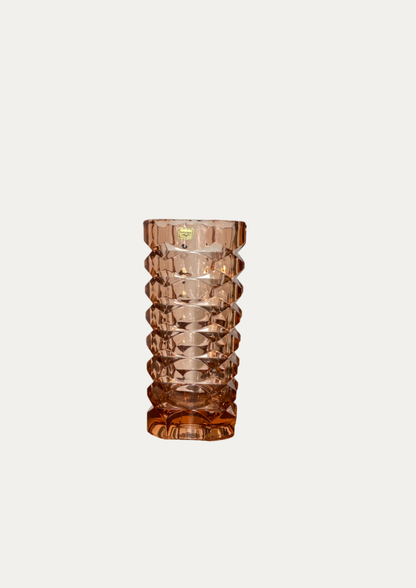 Seltene Vase, rosa, 4-seitig, von JG Durand für LUMINARC ⎜ 1970er Jahre