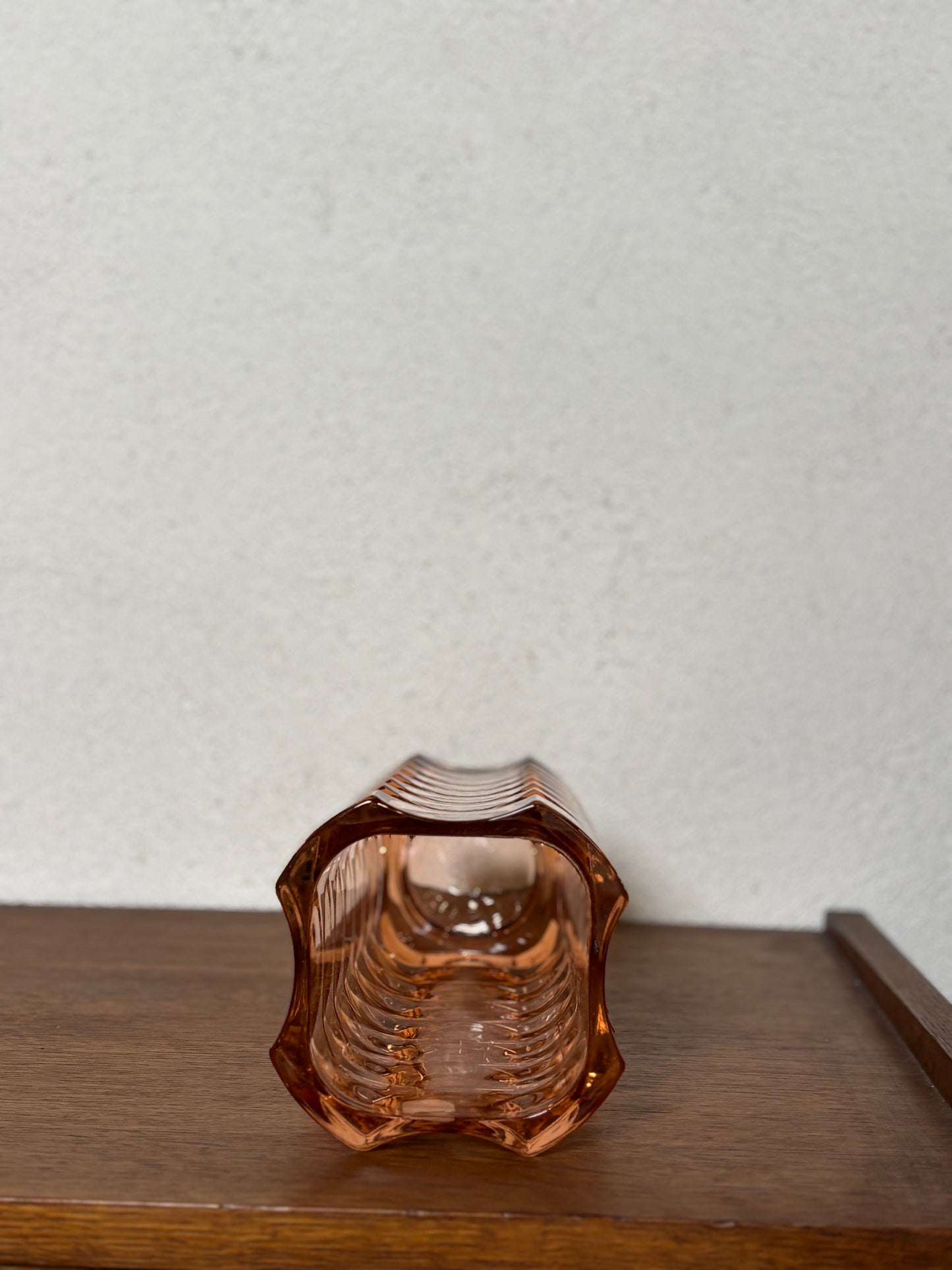 Seltene Vase, rosa, 4-seitig, von JG Durand für LUMINARC ⎜ 1970er Jahre