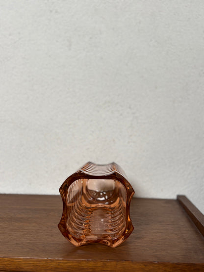 Seltene Vase, rosa, 4-seitig, von JG Durand für LUMINARC ⎜ 1970er Jahre