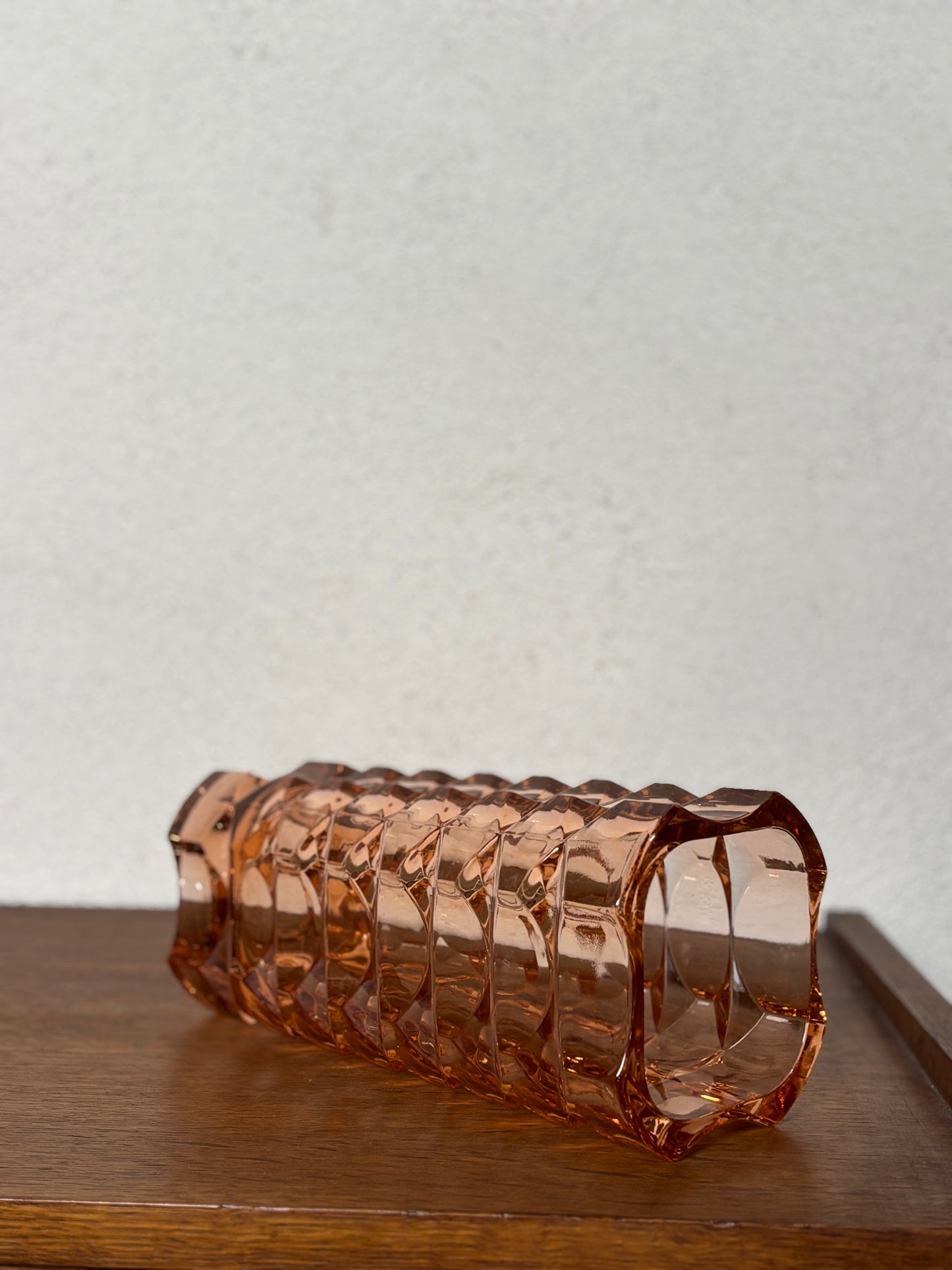 Seltene Vase, rosa, 4-seitig, von JG Durand für LUMINARC ⎜ 1970er Jahre
