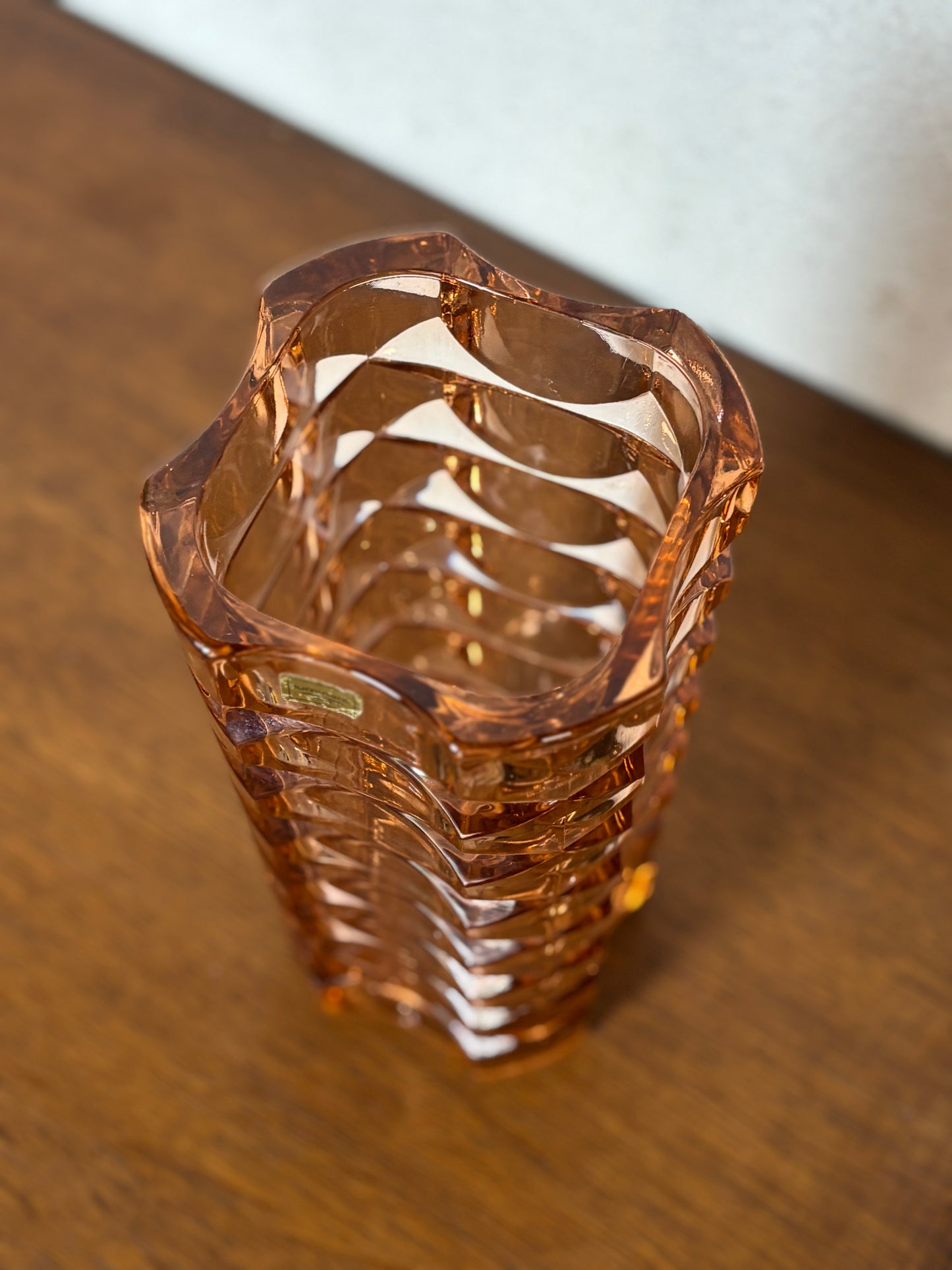 Seltene Vase, rosa, 4-seitig, von JG Durand für LUMINARC ⎜ 1970er Jahre