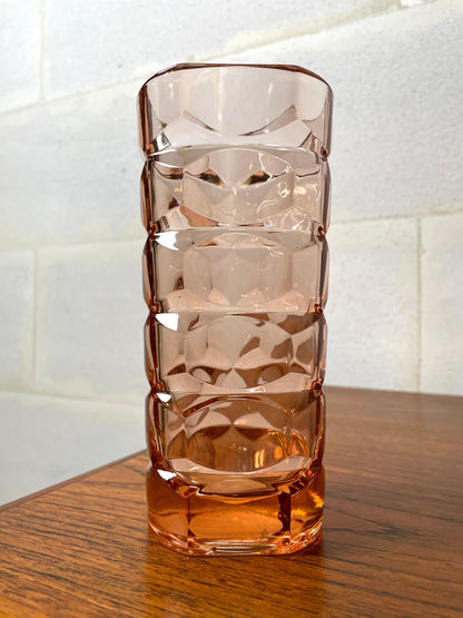 Rare Pink 3-sided Decline Vase by JG Durand for LUMINARC ⎜ 1970s